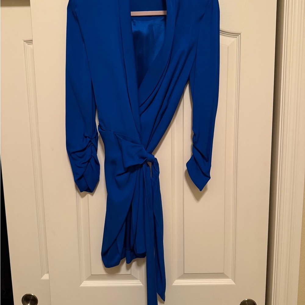 Elegant Blue Wrap Dress